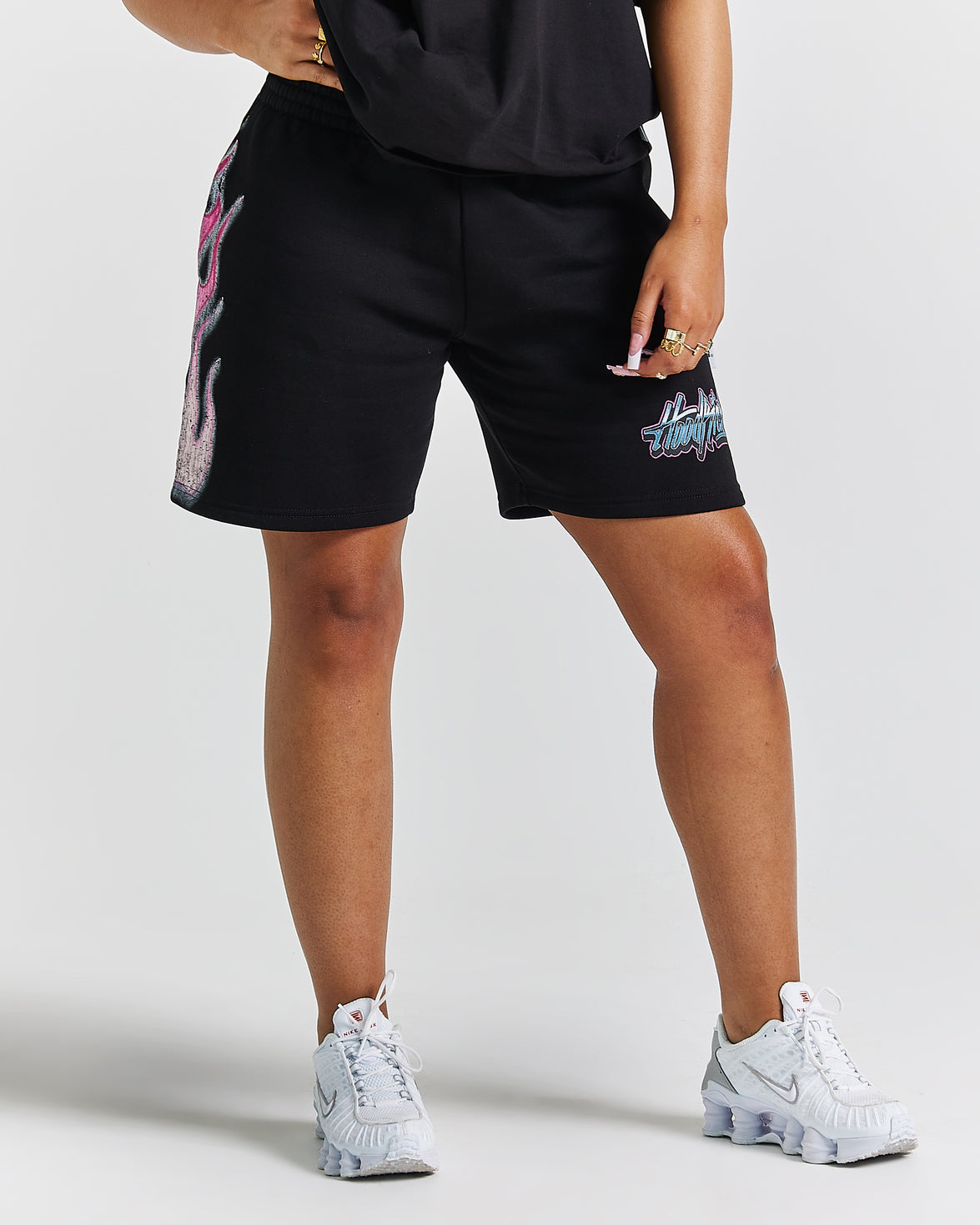 Erupt Sweatshorts - Black/Pinks