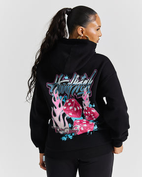 Erupt Oversized Hoodie - Black/Pinks