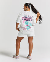 Erupt Oversized T-Shirt - White/Pinks