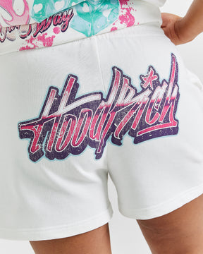 Erupt Sweatshorts - White/Pinks