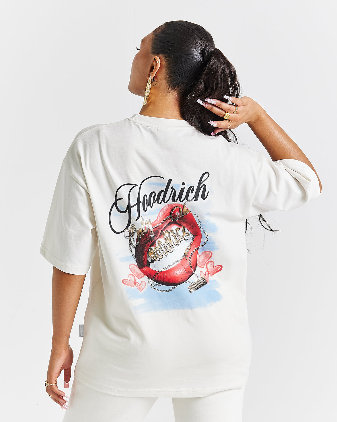 Grillz Oversized T-Shirt - White/Red/Blue