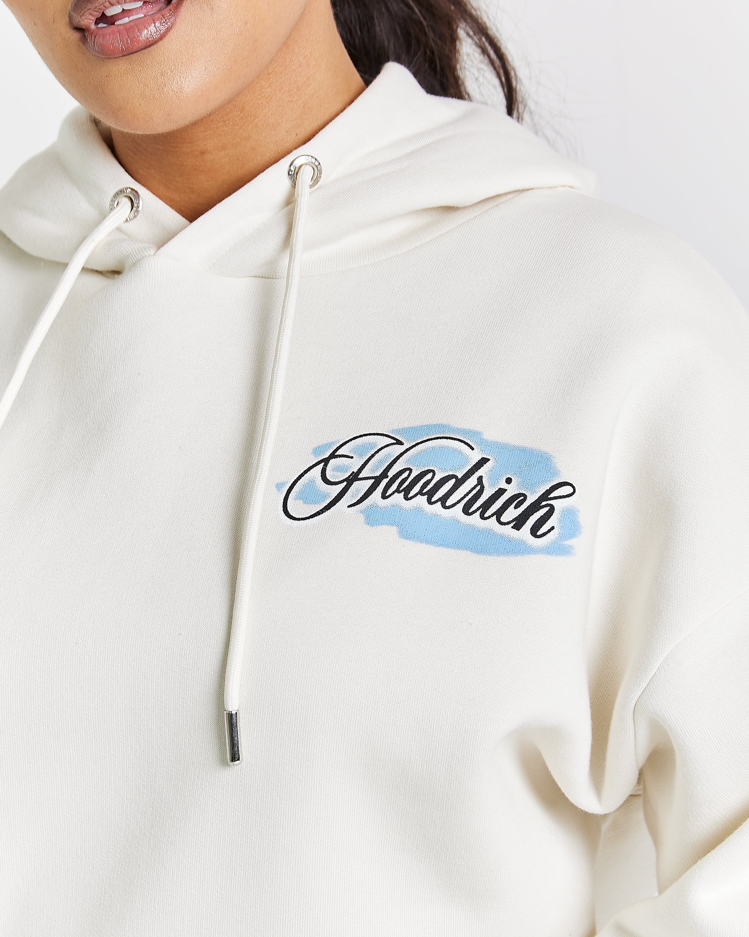 Felpa con cappuccio oversize Grillz - Bianco/Rosso/Blu