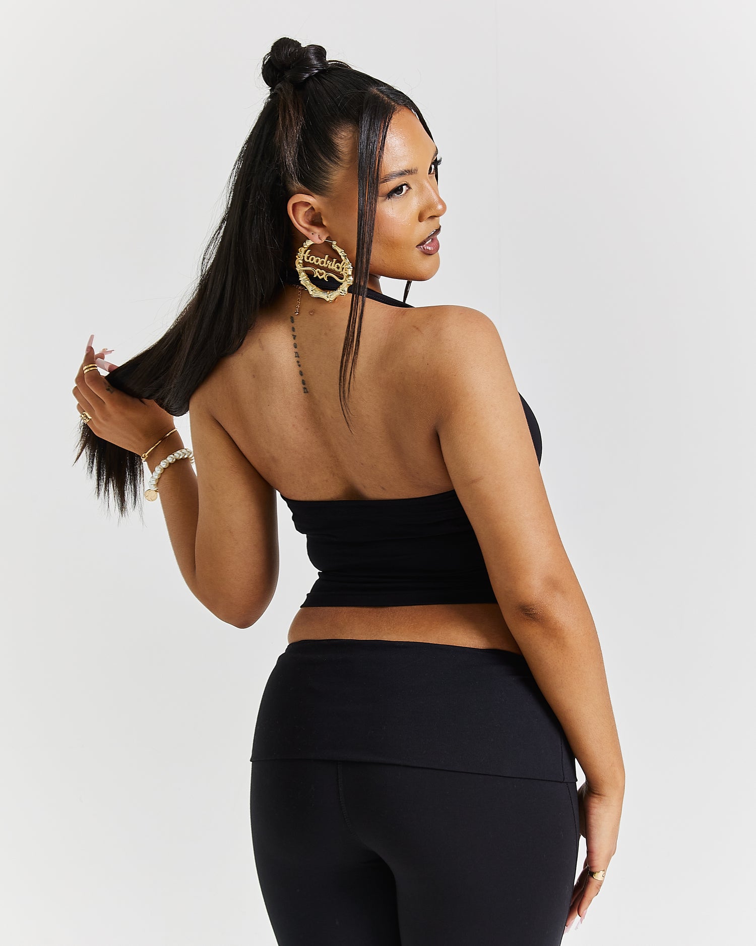 Poise Halter Neck Top - Black/White