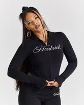 Poise Zip Hoodie - Black/White