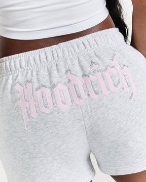 Totem Mini Sweatshorts - Light Grey/Pink/Rhinestone