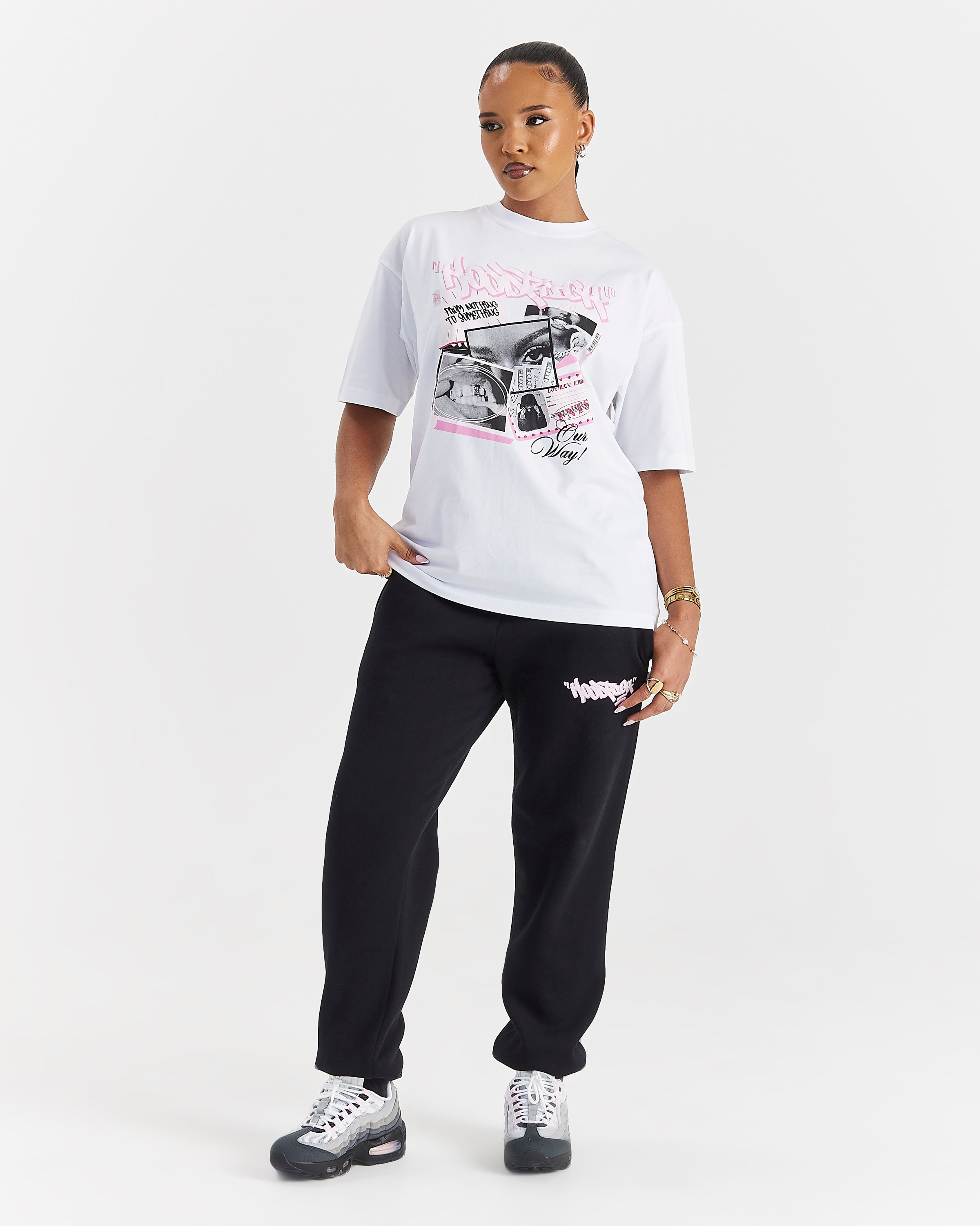 Pantaloni da jogging Fray - Nero/Rosa