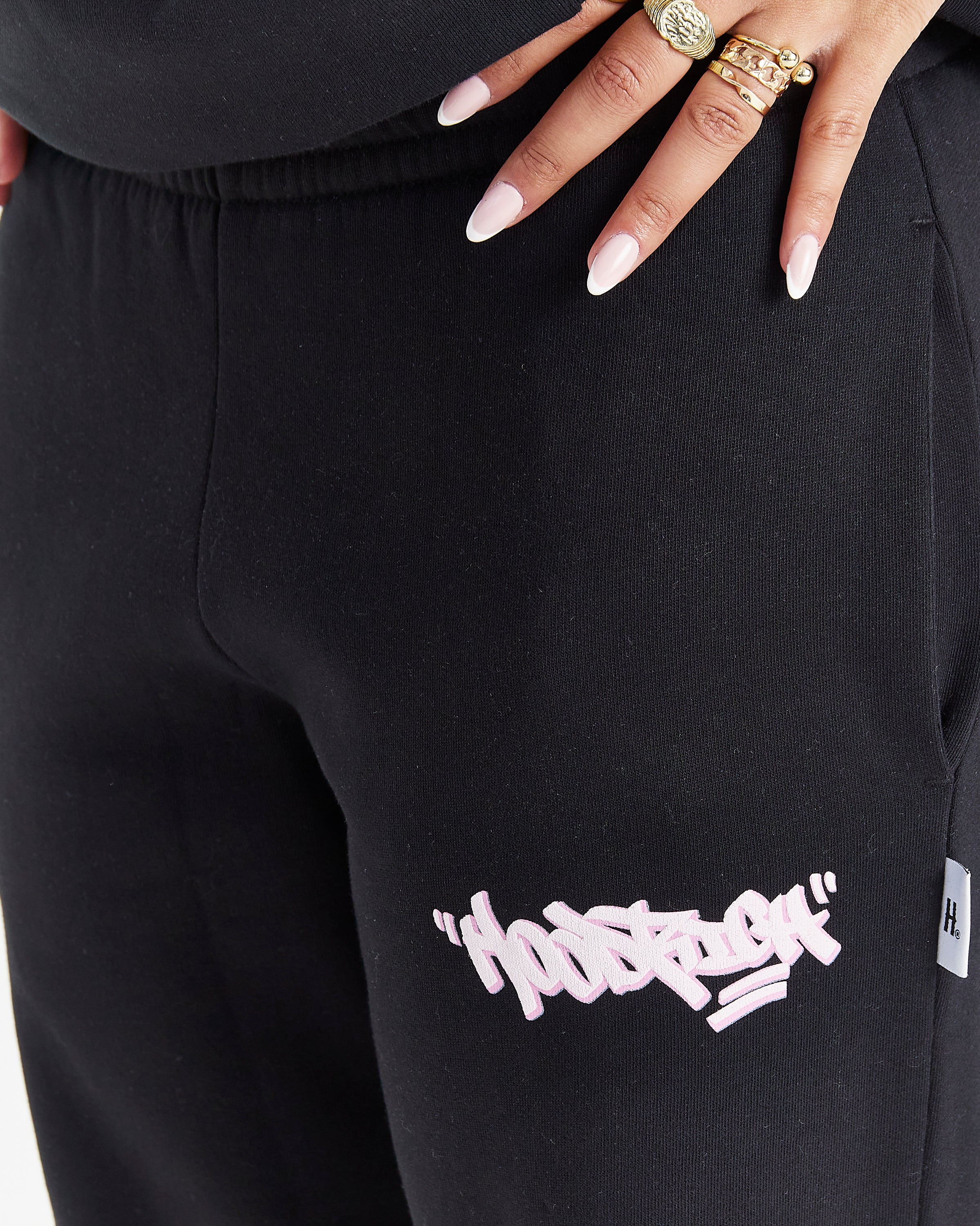 Pantaloni da jogging Fray - Nero/Rosa