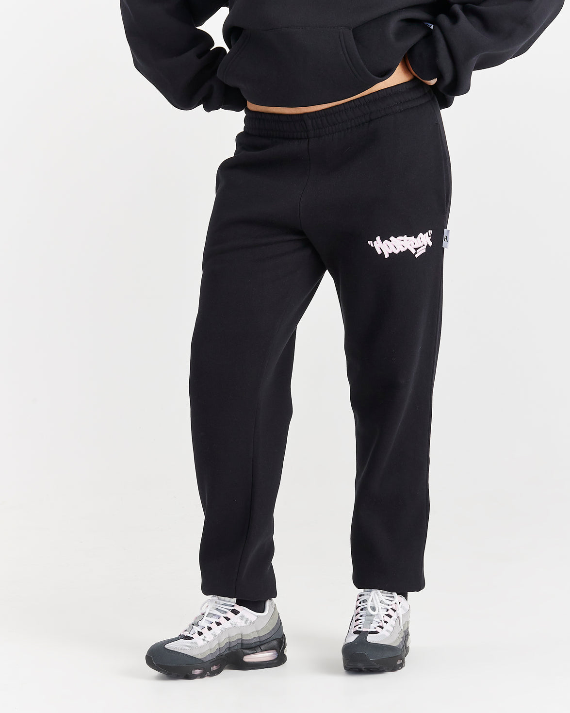 Fray Joggers - Black/Pink