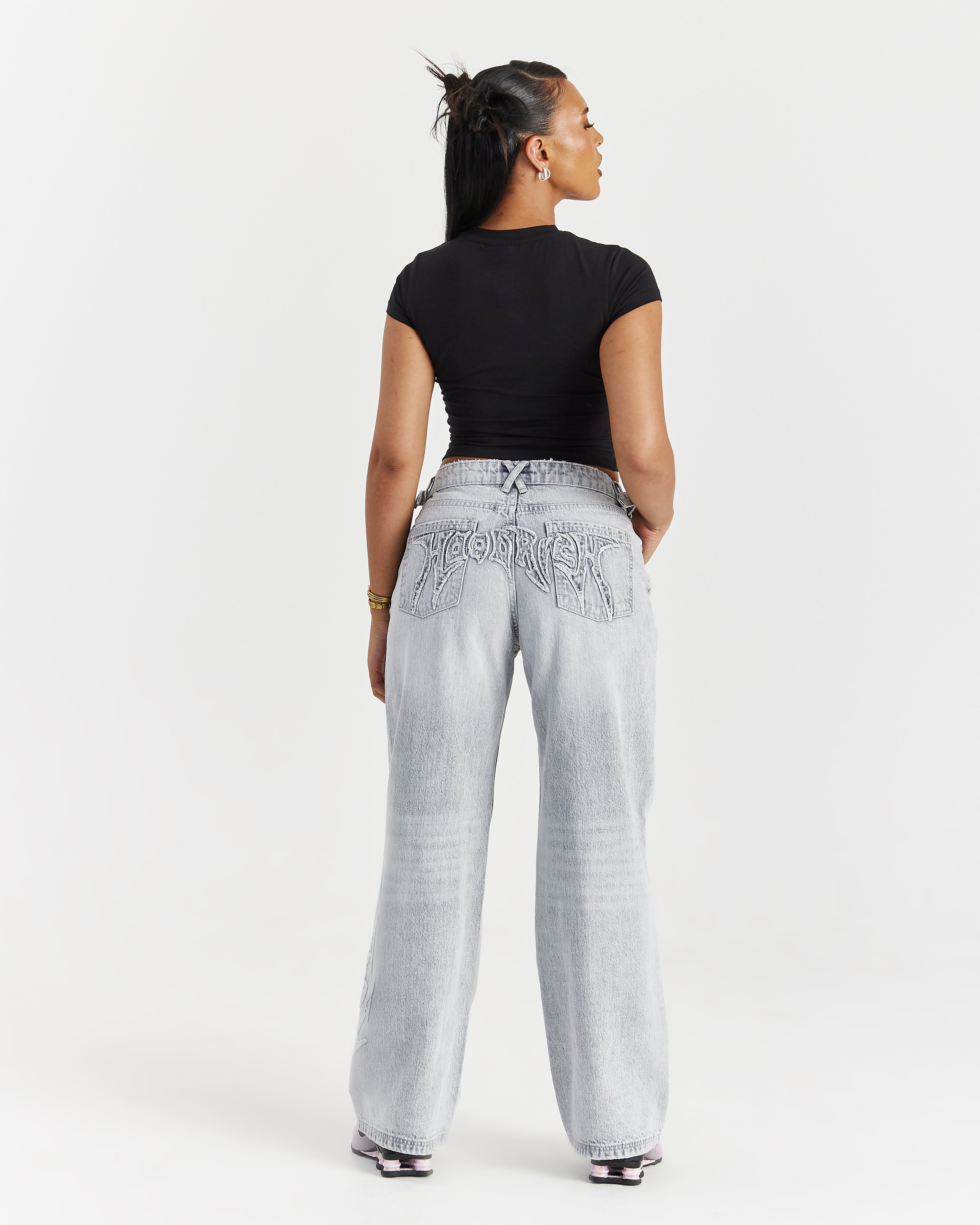 Jeans a gamba larga Spark - Lavaggio grigio chiaro