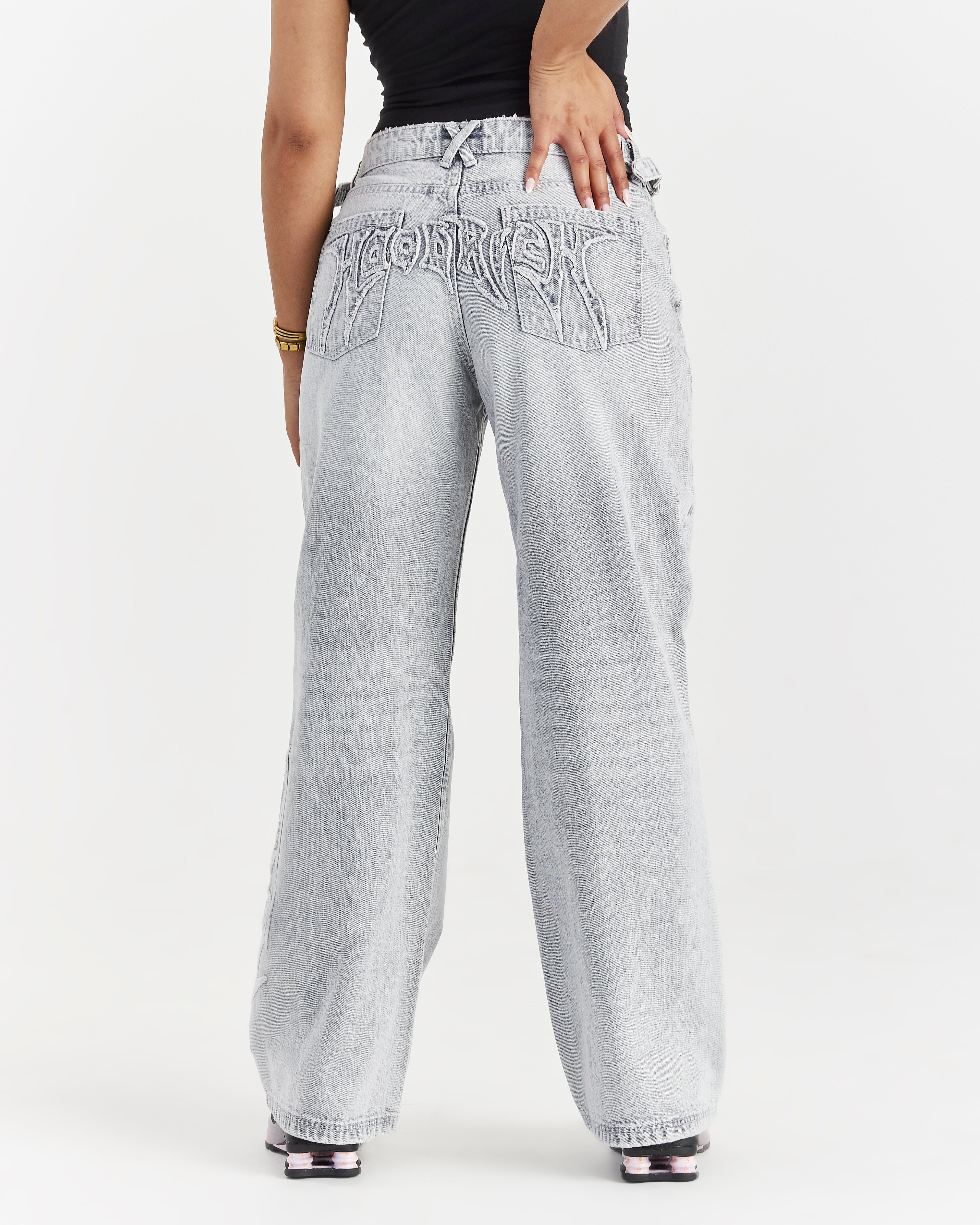 Jeans a gamba larga Spark - Lavaggio grigio chiaro
