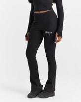 Selene Thick Waistband Flares - Black/White