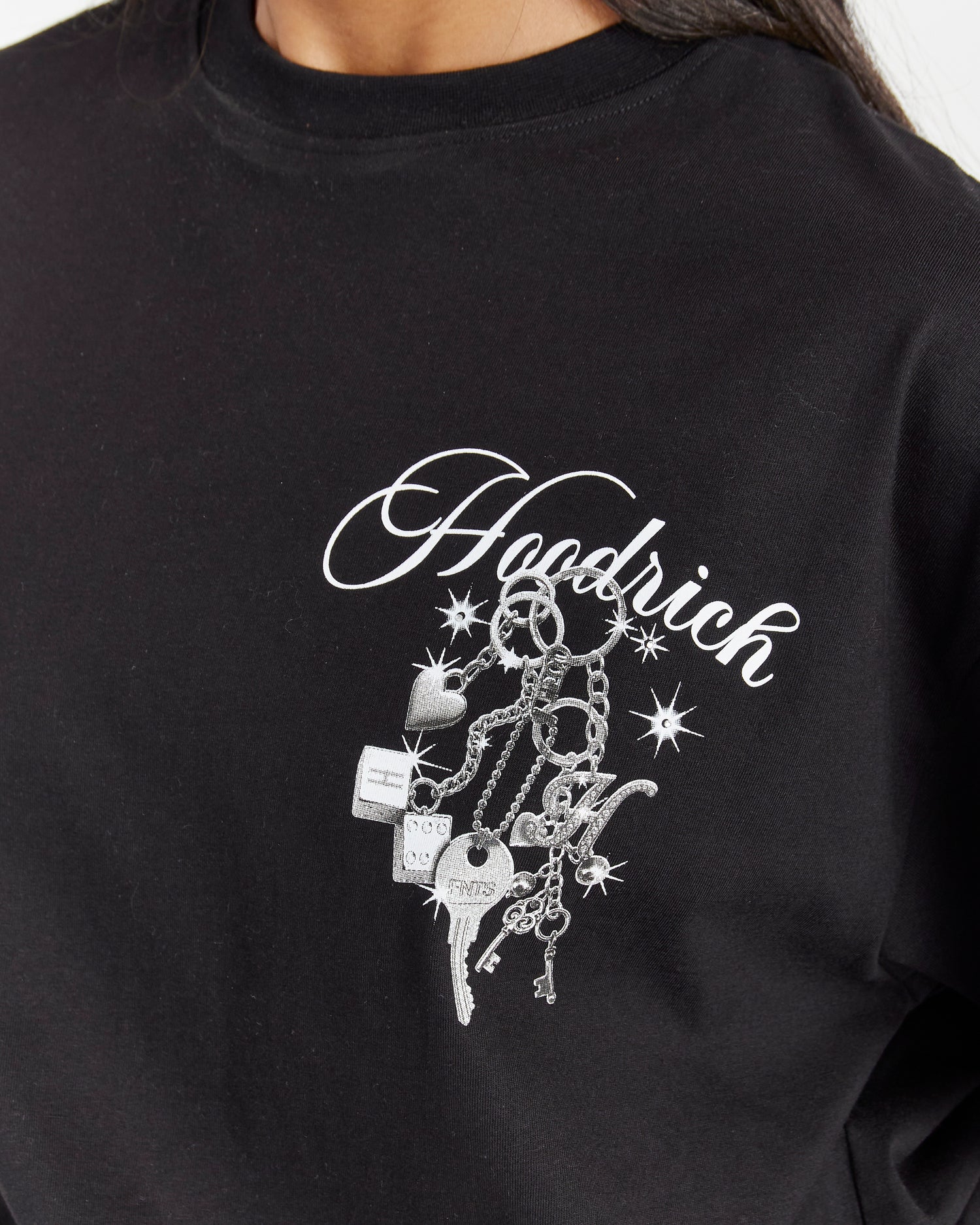 Lyra Oversized T-Shirt - Black/Rhinestone/Pink