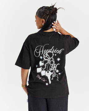 Lyra Oversized T-Shirt - Black/Rhinestone/Pink