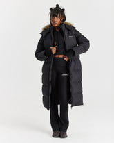 Script Hugo Longline Puffer - Black/Silver/Fur
