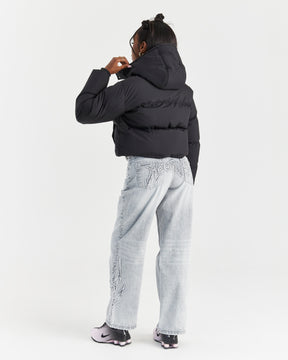 Script Hugo Cropped Puffer - Black/Silver