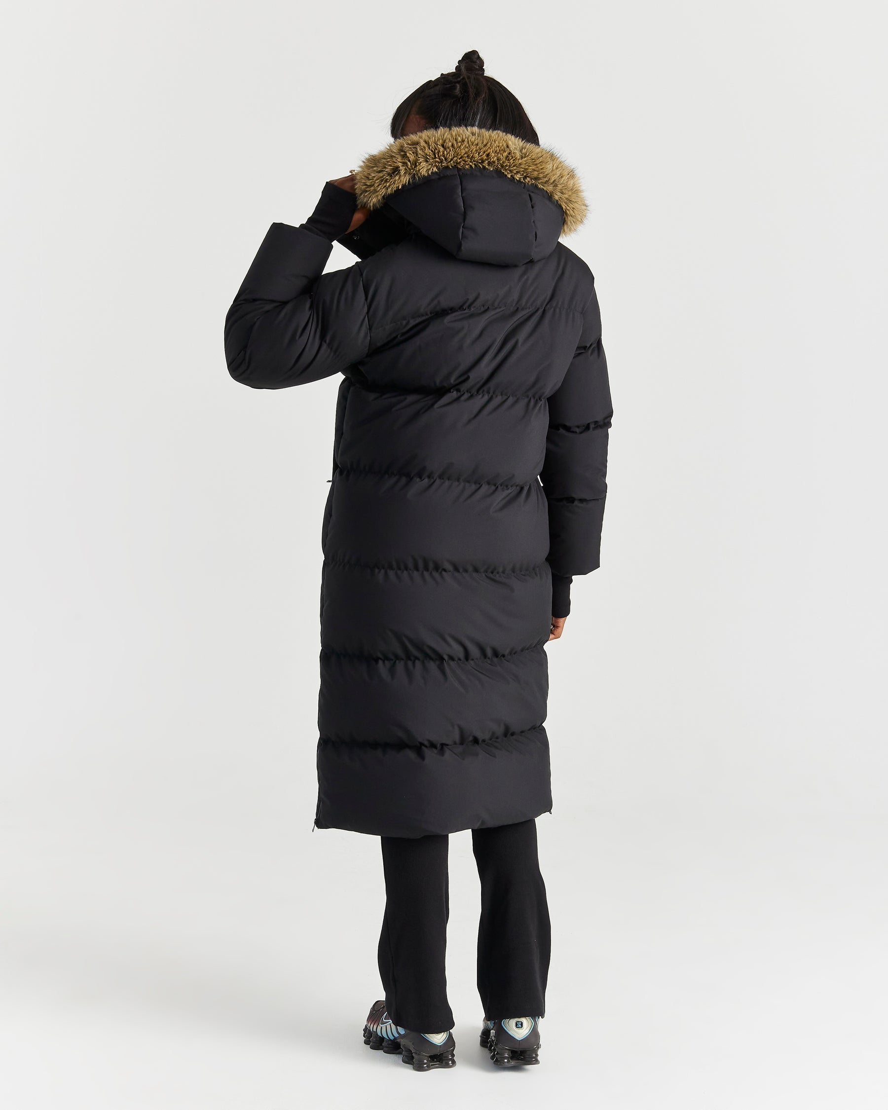 Script Hugo Longline Puffer - Black/Silver/Fur