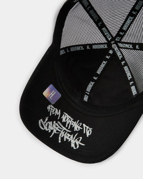 Graffiti 5 Panel Trucker Cap - Black/White/Grey