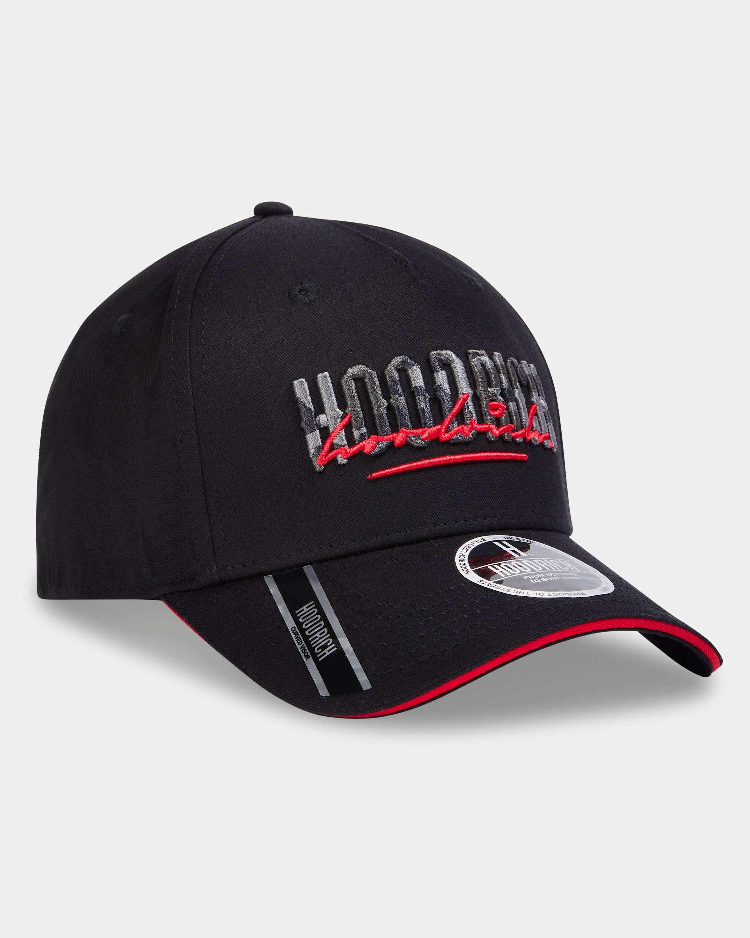 Cappellino Scripture a 5 pannelli - Nero/Rosso/Grigio